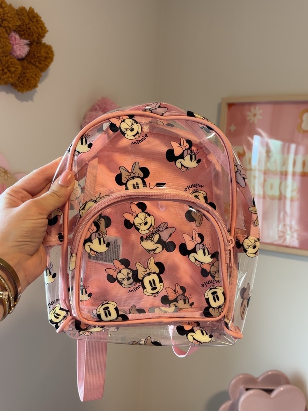 H&M Minnie Mouse Pink Clear Backpack